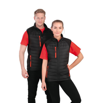 Black compass padded soft shell gilet